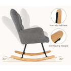 Linen Nursery Rocking Chair with High Backrest and Padded Armrests product image