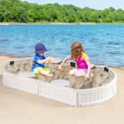 6-Foot Kids' Oval Sandbox with Built-in Corner Seat & Bottom Liner product image
