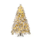 4.5/6/7-Foot Pre-Lit Snow Flocked Christmas Tree with Warm White LED Lights product image