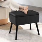 Velvet Storage Ottoman with Solid Wood Legs product image