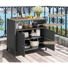 Rattan Storage Cabinet with Acacia Wood Countertop product image