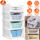 Plastic Stacking Collapsible Storage Box (4-Pack) product image