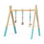 Goplus Foldable Wooden Baby Gym with 3 Wooden Teething Toys Hanging Bar Gra product image