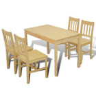 Wooden Dining Table with 4 Chairs Natural product image