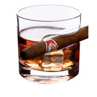 Cigar-Holding Whiskey Glasses (Set of 2) + Bonus Cigar Cutter product image