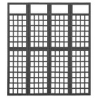 4-Panel Room Divider/Trellis Solid Fir Wood Black 63.4"x70.9" product image