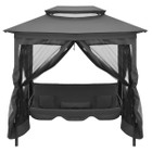 Outdoor Convertible Swing Bench with Canopy Anthracite 86.6"x63"x94.5" Steel product image