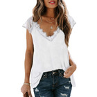 Women's V-Neck Lace Flowy Tee product image