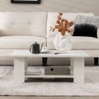 36-Inch 2-Tier Wooden Modern Coffee Table with Storage Shelf product image