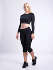 Mid-Rise Capri Fitness Leggings with Side Pockets product image