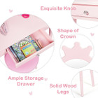 Kids' Wooden Princess Makeup Table with Cushioned Stool product image