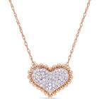 1/4 CT TW Diamond  Heart Halo Necklace in 10k Rose Gold product image
