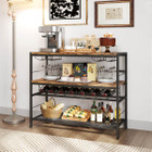 41-Inch 4-Tier Bar Table with Wine Rack & 4 Rows of Glass Holders product image