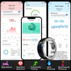 Smart Ring Fitness Tracker with Charging Case,Wearable Smart Tracker Rate Monitor Sleep Recorder for Men Women(10#-Black) product image