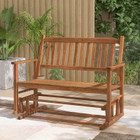 2-Seat Outdoor Glider Bench with Armrests and Slatted Seat product image
