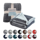 Zakary Flannel Reversible Heathered Sherpa Throw Blanket product image