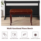 Solid Wood Piano Bench with PU Leather Seat  product image