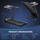 SuperFit 4.75HP Folding Bluetooth Treadmill with  Touch Screen product image