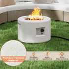 Round Terrazzo Propane Gas Fire Pit with Hideaway Tank Holder & Lava Rocks product image