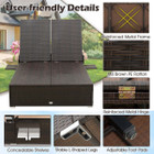 2-Person Rattan Lounge Bed with Retractable Canopy  product image