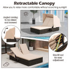 2-Person Rattan Lounge Bed with Retractable Canopy  product image