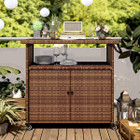 Patio Wicker Bar Table Cart with Wheels (3 Colors) product image