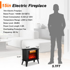 15-Inch Freestanding Wooden Fireplace Stove with 3D Realistic Flame product image