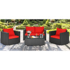 4-Piece Rattan Outdoor Furniture Set with Coffee Table product image