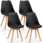 Mid-Century Modern Shell Dining Chair with PU Seat (Set of 4) product image