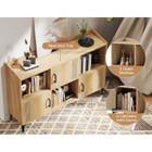 Sideboard Storage Cabinet Bookcase with 3 Doors and Open Compartments product image