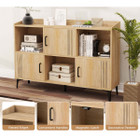 Sideboard Storage Cabinet Bookcase with 3 Doors and Open Compartments product image