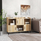 Sideboard Storage Cabinet Bookcase with 3 Doors and Open Compartments product image