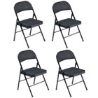 Stackable & Folding Iron Chair with Padded Seat (4-Pack) product image