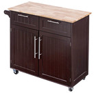 Wood Top Rolling Kitchen Island product image