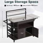 Outdoor Bar Cart with Rattan Storage Cabinet product image