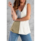 Women's V-Neck Color Block Sweater Knit Tank product image