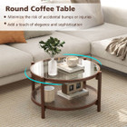 31" Wooden Round Coffee Table with Tempered Glass Top  product image