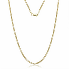 14K Solid Yellow Gold 2.4mm Cuban Chain Necklace product image