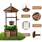 Rustic Wooden Wishing Well with Adjustable Hanging Bucket product image