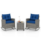3-Piece Patio Rattan Rocking Chair Set with Tempered Glass Table & Soft Cushions product image