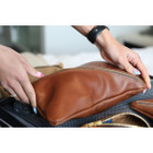 Large Soft Genuine Leather Toiletry/Dopp Kit with Diagonal Zipper product image