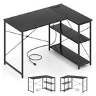L-Shaped Computer Desk with Power Outlets and Removable Shelf product image