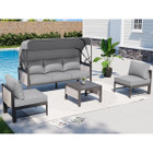 Outdoor Patio Furniture Set with Retractable Canopy and Coffee Table product image
