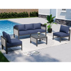Outdoor Patio Furniture Set with Retractable Canopy and Coffee Table product image