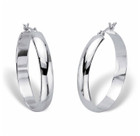 Silvertone Polished Hoop Earrings product image