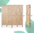 Wooden 4-Panel Folding Room Divider product image