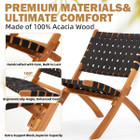 3-Piece Acacia Patio Furniture Set with Coffee Table and Folding Chairs product image