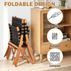 3-Piece Acacia Patio Furniture Set with Coffee Table and Folding Chairs product image