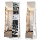 63" Freestanding Jewelry Armoire with Shelves and Pull-out Cabinet Door product image