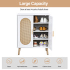 2-Door Rattan Shoe Organizer with Adjustable Shelves product image